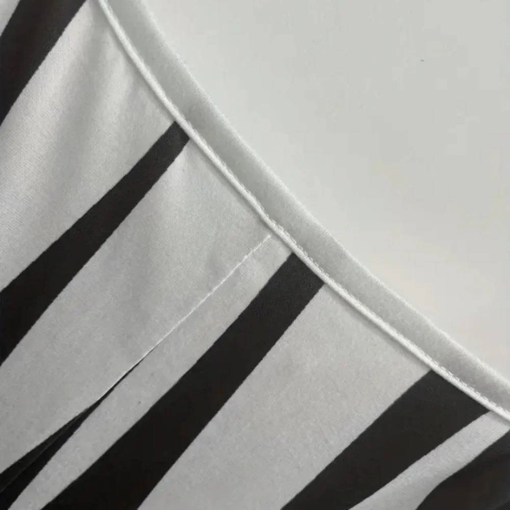 New Abstract Geo Print Maxi Dress Sleeveless Spaghetti Strap Black White Stripe - Picture 7 of 9